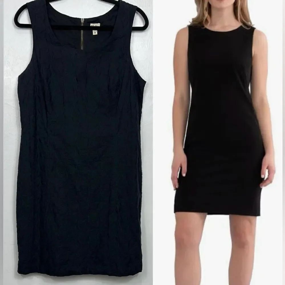 Hatley Elegant Black Floral Embroidery Sleeveless Sheath Dress Size 12